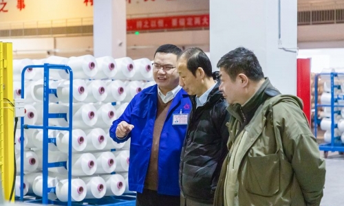 中国化学纤维工业协会会长陈新伟莅临尊龙凯时人生就是搏恒阳调研